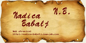 Nadica Babalj vizit kartica